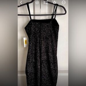 -MIDNIGHT DOLL JUNIORS  DRESS, BLACK & SILVER, size small